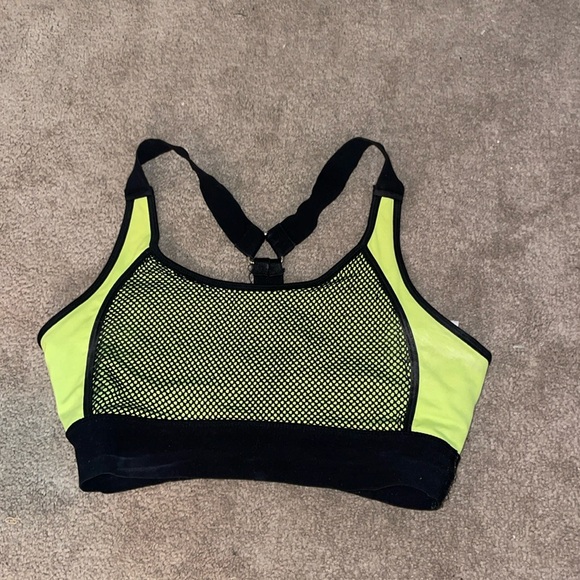 Highlighter yellow with black net sports bra size small - Picture 1 of 2